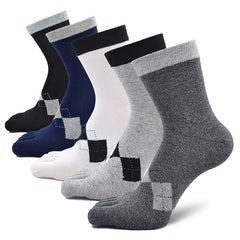 Neutral Colors Toe Crew Socks for Men - 5 Pairs