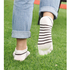 Cute Stripes Toe Socks for Women - 4 Pairs