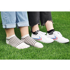 Cute Stripes Toe Socks for Women - 4 Pairs