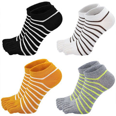 Cute Stripes Toe Socks for Women - 4 Pairs