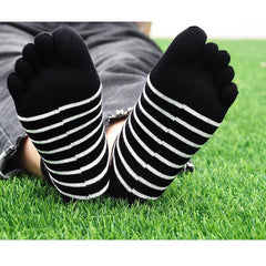 Cute Stripes Toe Socks for Women - 4 Pairs