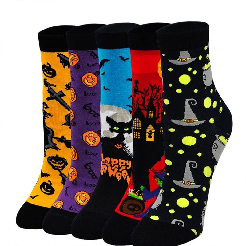 Halloween Crew Socks for Women - 5 Pairs