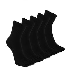 Plain Black Crew Socks for Men - 5 Pairs