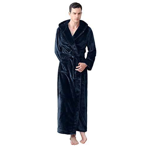 Men Fleece Plush Robe Warm Soft Collar Shawl