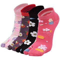 Women's Tabi Flip Flop Socks - 4 Pairs